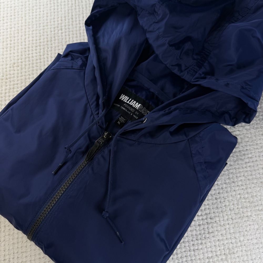 William Rast Mens Navy Blue Quarter Zip Hooded Anorak Windbreaker Jacket XL
